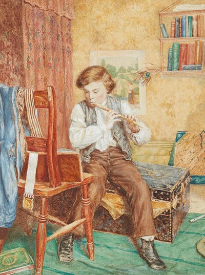 Az ifjú zenész (akvarell) alkotó: William B. Bunney