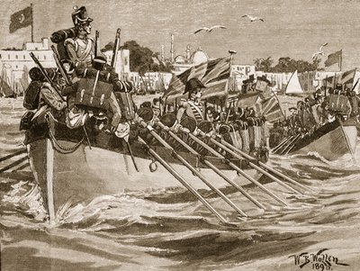 A brit csapatok távozása Alexandriából, 1807, illusztráció a 