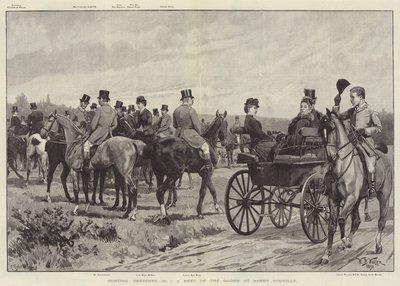 Vadászatvázlatok, a Quorn találkozása Ashby Folville-ben alkotó: William Barnes Wollen