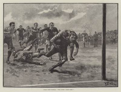Rugby Union Football, jól mentve! Kemény vonalak! alkotó: William Barnes Wollen
