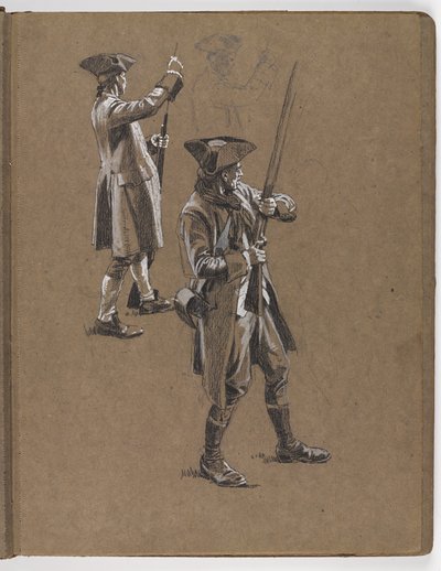 Tanulmány William Barns Wollen olajfestményéhez, ?A Lexingtoni csata 1775? alkotó: William Barnes Wollen
