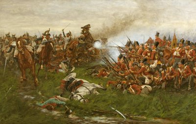 A 28. (1. Gloucestershire Ezred) Waterlooban alkotó: William Barnes Wollen