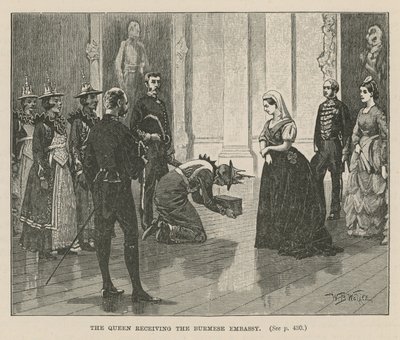 A királynő fogadja a burmai nagykövetséget alkotó: William Barnes Wollen