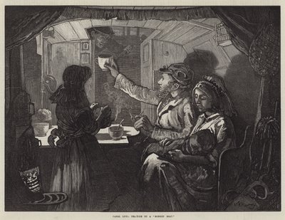 Canal Life, Tea-time egy majomhajón alkotó: William Bazett Murray