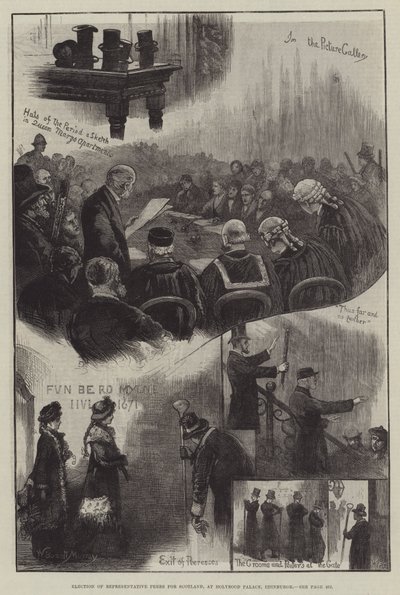 A skóciai képviselők megválasztása az Edinburgh-i Holyrood Palace-ban alkotó: William Bazett Murray