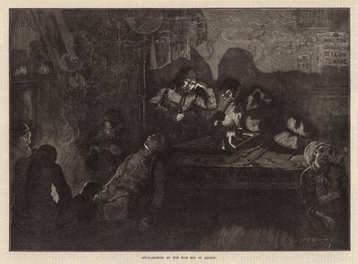 Ópiumfüstölés a londoni East Enden (metszet) alkotó: William Bazett Murray