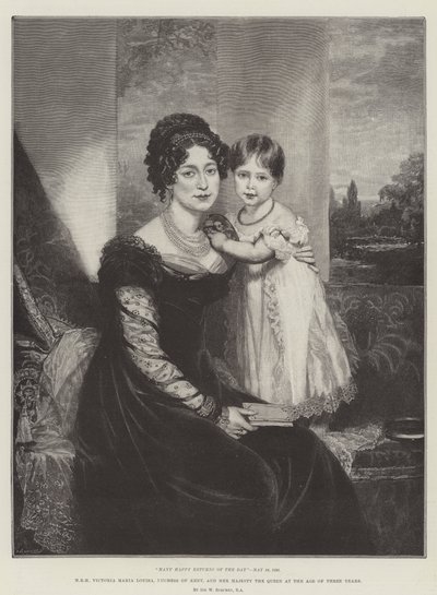 HRH Victoria Maria Louisa, Kent hercegnője és Őfelsége a királynő három éves korában alkotó: William Beechey