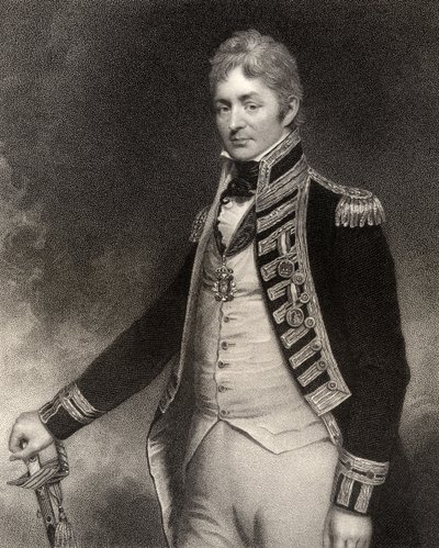 Sir Thomas Troubridge, 1. Baronet, W. Holl metszete, a National Portrait Gallery IV. kötetéből, megjelent 1835 körül alkotó: William Beechey