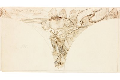 Vázlat a Wallington Hall falfestményhez (testszín) alkotó: William Bell Scott