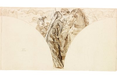 Vázlat a Wallington Hall falfestményéhez (testszín) alkotó: William Bell Scott