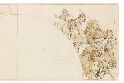 Vázlat a Wallington Hall-i falfestményhez (tinta és ceruza papíron (kártyára ragasztva)) alkotó: William Bell Scott