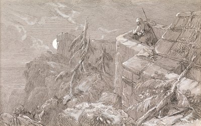 Vihar a várban (toll és tus, testfestékkel) alkotó: William Bell Scott