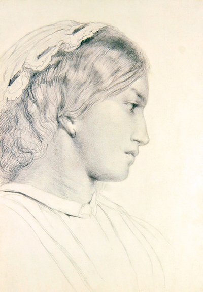 Tanulmány a lány fejéről (ceruza papíron) alkotó: William Bell Scott