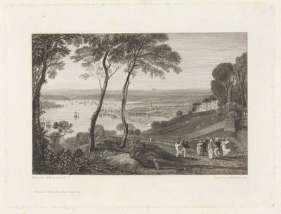 Plymouth dokk, a Mount Edgecumbe-ból alkotó: William Bernard Cooke