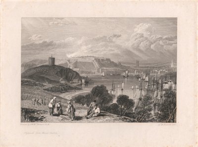 Plymouth a Mount Battenről alkotó: William Bernard Cooke