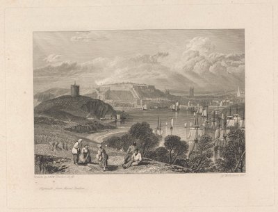 Plymouth, a Mount Battenről alkotó: William Bernard Cooke