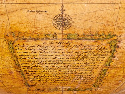 Korai angol földgömb, 1673 körül alkotó: William Berry