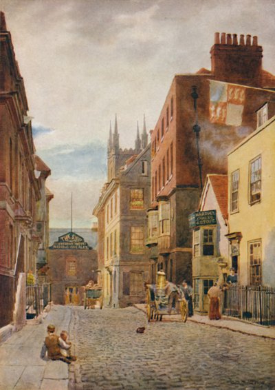 Templom utca, Délre nézve, c1900 alkotó: William Biscombe Gardner