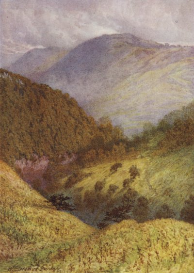 Chee Dale-re nézve a magas Tor a távolban alkotó: William Biscombe Gardner