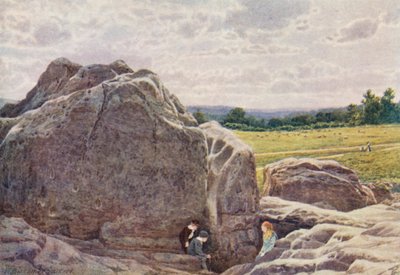 A Happy Valley felé tekintve a Rocks on the Common, Tunbridge Wells (színes litográfia) alkotó: William Biscombe Gardner