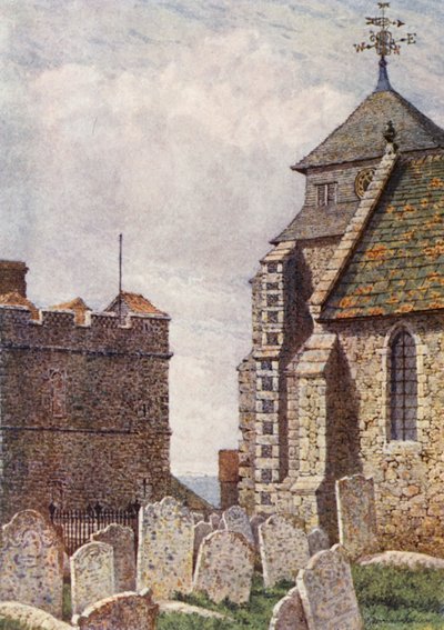 Minster templom, Isle of Sheppey (színes litográfia) alkotó: William Biscombe Gardner