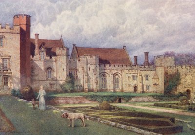 Penshurst Place a terasz felől (színes litográfia) alkotó: William Biscombe Gardner