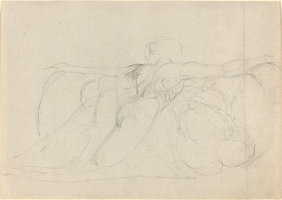 Egy férfi hátulról, aki a felhőkön emelkedik alkotó: William Blake