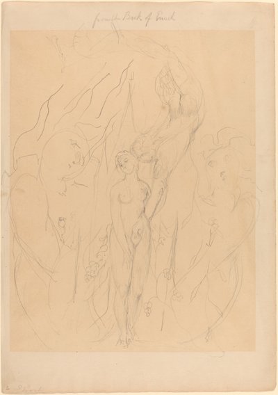 Egy angyal, aki az emberek lányát tanítja a bűn titkaira alkotó: William Blake