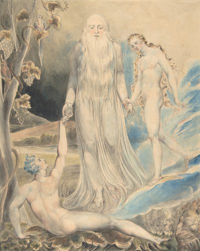 Az isteni jelenlét angyala Évát elhozza Ádámhoz Éva teremtése..., recto..., 1803. alkotó: William Blake