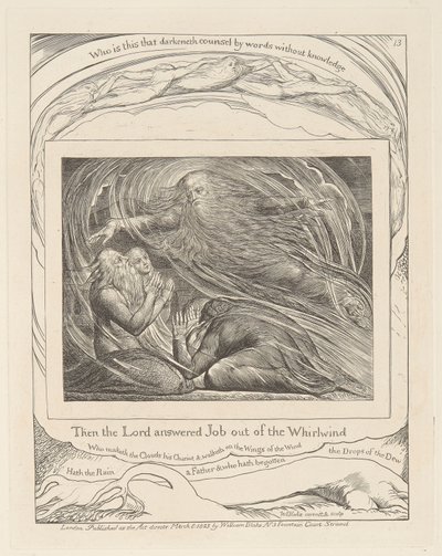 Jób könyve, 13. tábla, Az Úr válaszol Jóbnak a forgószélből alkotó: William Blake
