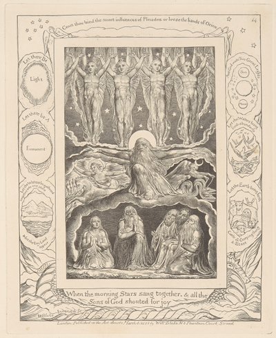 Jób könyve, 14. tábla, Amikor a hajnalcsillagok együtt énekeltek alkotó: William Blake