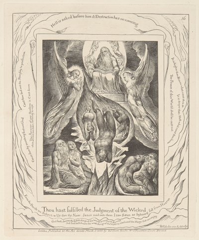 Jób könyve, 16. tábla, A Sátán bukása alkotó: William Blake