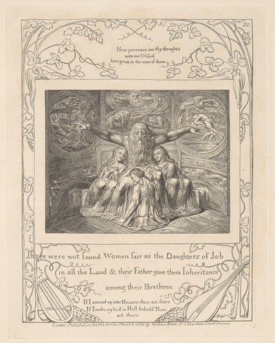 Jób könyve, 20. tábla, Jób és lányai alkotó: William Blake