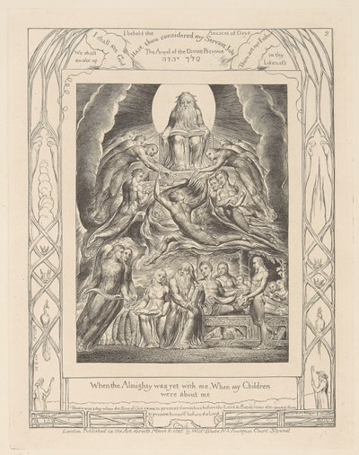 Jób könyve, 2. tábla, Sátán Isten trónja előtt alkotó: William Blake