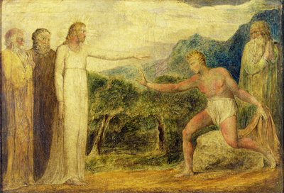 Krisztus látja Bartimeust (tempera tollal és tintával a vásznon) alkotó: William Blake