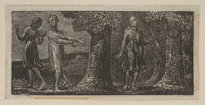Colinet, akit Two Boys gúnyol, a Thorntons Pastorals of Vergil-ből, 1821. alkotó: William Blake