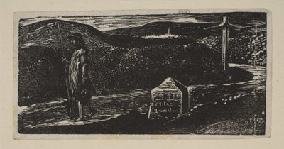 Colinets Journey, LXII mérföldes mérföldkő Londonig, Thorntons Pastorals of V...-től, 1821. alkotó: William Blake