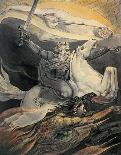 Halál sápadt lovon, 1800 körül (tus és akvarell) alkotó: William Blake
