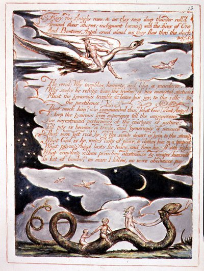 "Fiery the Angels Rose", 11. lemez az "Amerika, egy prófécia" című filmből alkotó: William Blake