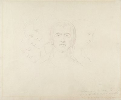 Öt látnok női fej, 1820 körül (grafit papíron) alkotó: William Blake