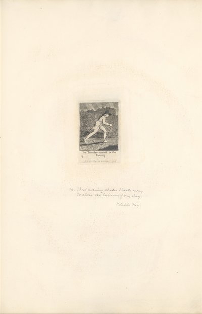 A nemek számára – A Paradicsom Kapuja, 16. tábla, Az utazó este siet alkotó: William Blake
