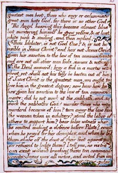 "A legjobb férfiak, azok, akik irigykednek...", szöveg a Menny és Pokol házasságából, 1790–1793 (domborműves tollal és akvarellel befejezve alkotó: William Blake