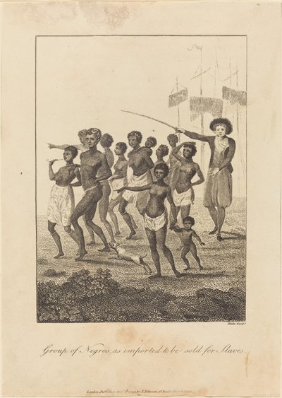 Fekete emberek csoportja, importált rabszolgák számára, 1793. alkotó: William Blake