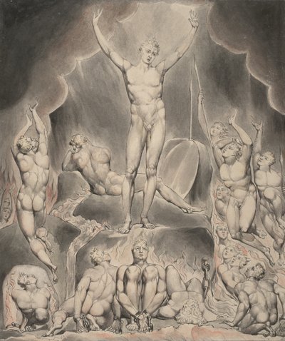 1. ábra Milton „Elveszett paradicsoma” című művéhez: A Sátán behívja a légióit alkotó: William Blake