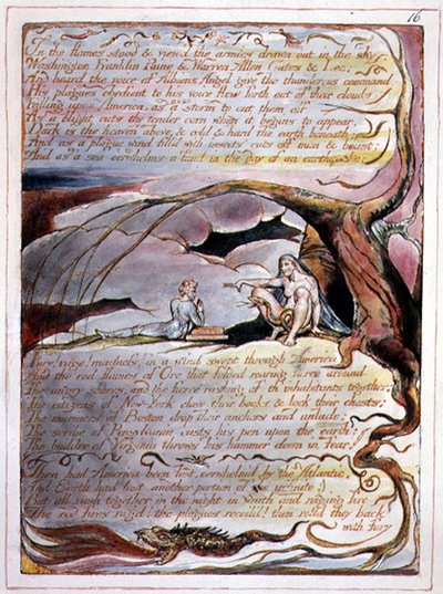 „In the Flames Stood”, 14. lemez az „Amerika, egy prófécia” című filmből alkotó: William Blake
