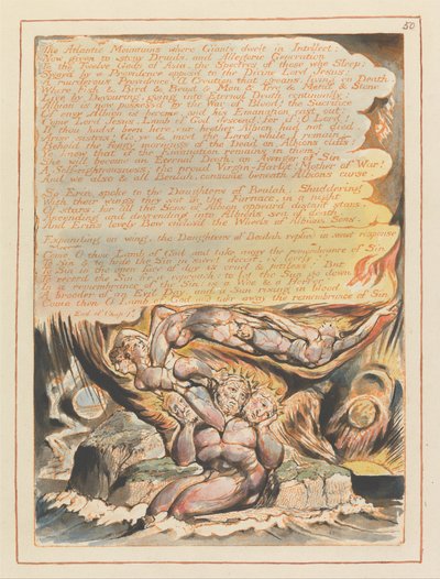 Jeruzsálem, 50. tábla, Az Atlanti-hegység.... alkotó: William Blake