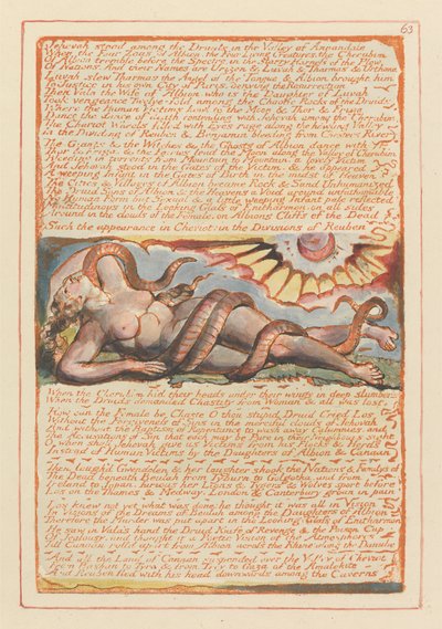 Jeruzsálem, 63. tábla, Jehova a druidák között állt... alkotó: William Blake