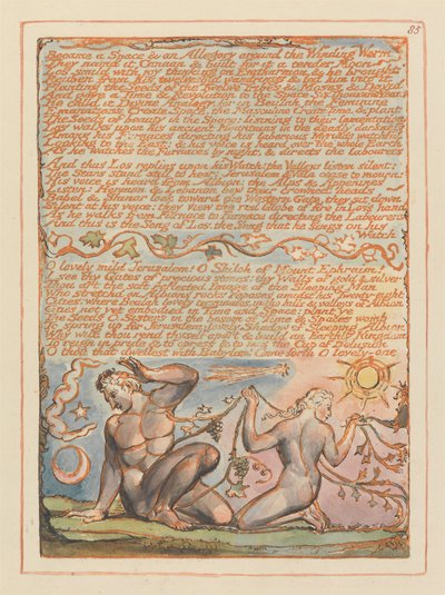 Jeruzsálem, 85. tábla, Tér és allegória lett... alkotó: William Blake