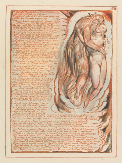 Jeruzsálem, 96. tábla, Ahogyan a Nap és a Hold előre visz… alkotó: William Blake
