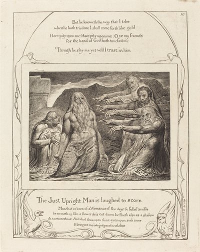 Jóbot barátai megdorgálták, 1825. alkotó: William Blake